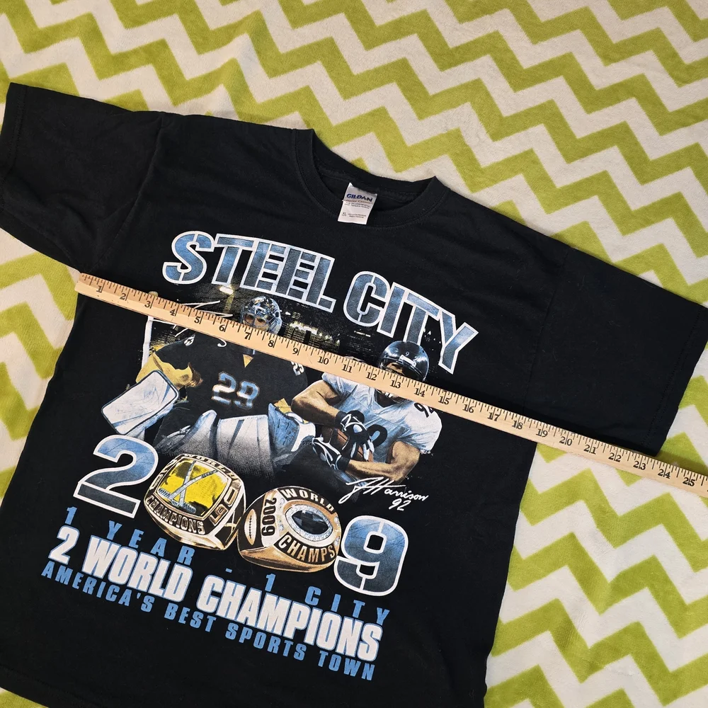 Gildan Black Pittsburgh Steel City Kids Tee Size Youth XL